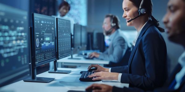 Security operations team monitoring systems